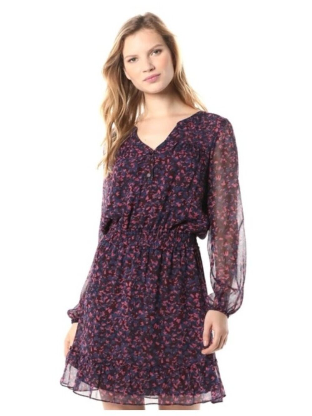 Parker Atticus Long Sleeve Silk Dress sz M